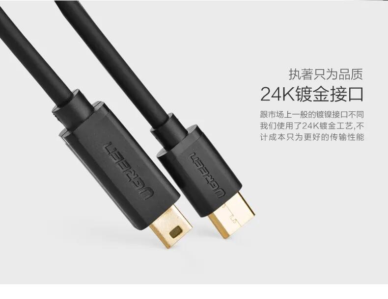 Ugreen UG30184US153TK 0.5M màu Đen Cáp TypeC (3.1) sang Mini USB - HÀNG CHÍNH HÃNG