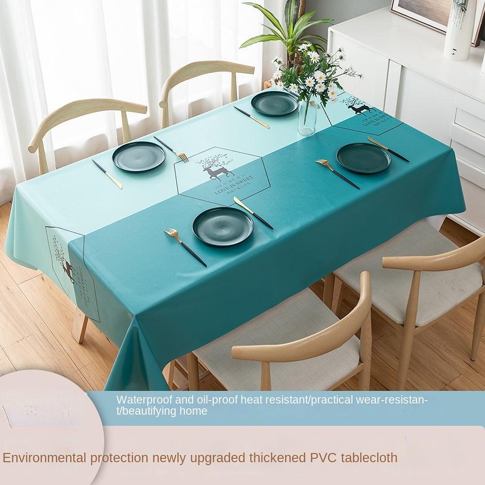 Khăn Trải Bàn Hình Chữ Nhật Bằng PVC Chống Thấm Nước / Dầu / Bỏng Dùng Một Lần Tiện Lợi Ốp