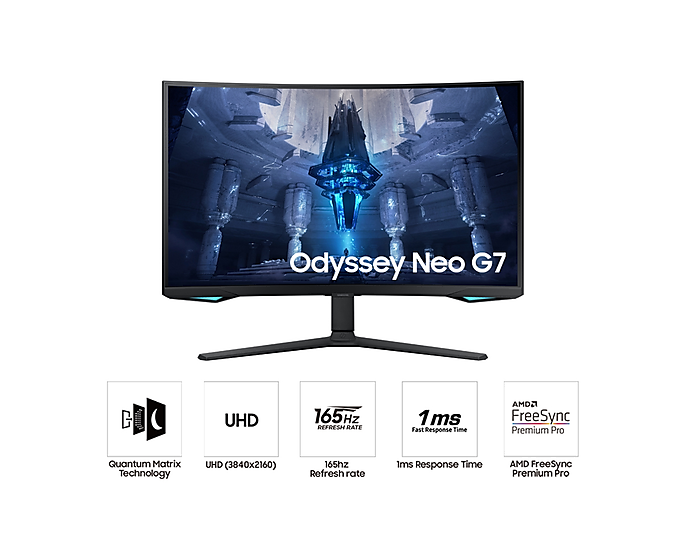 Màn hình máy tính Gaming Odyssey Neo G7 LS32BG752NEXXV UHD 165Hz 32 inch G75NB - Hàng chính hãng