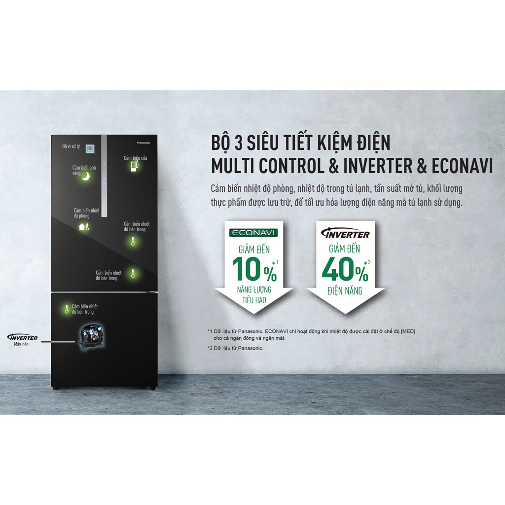 Tủ lạnh Panasonic Inverter 380 lít NR-BX421WGKV - Hàng chính hãng