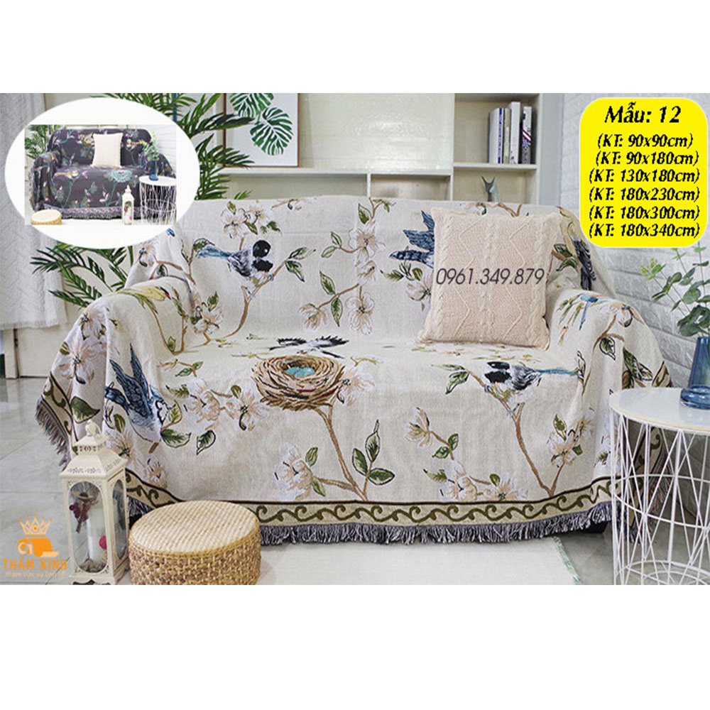 [CAO CẤP] Khăn thảm phủ ghế Sofa Loại họa tiết thổ cẩm, Chăn đắp thư giãn, Thảm decor cao cấp (Full Size)