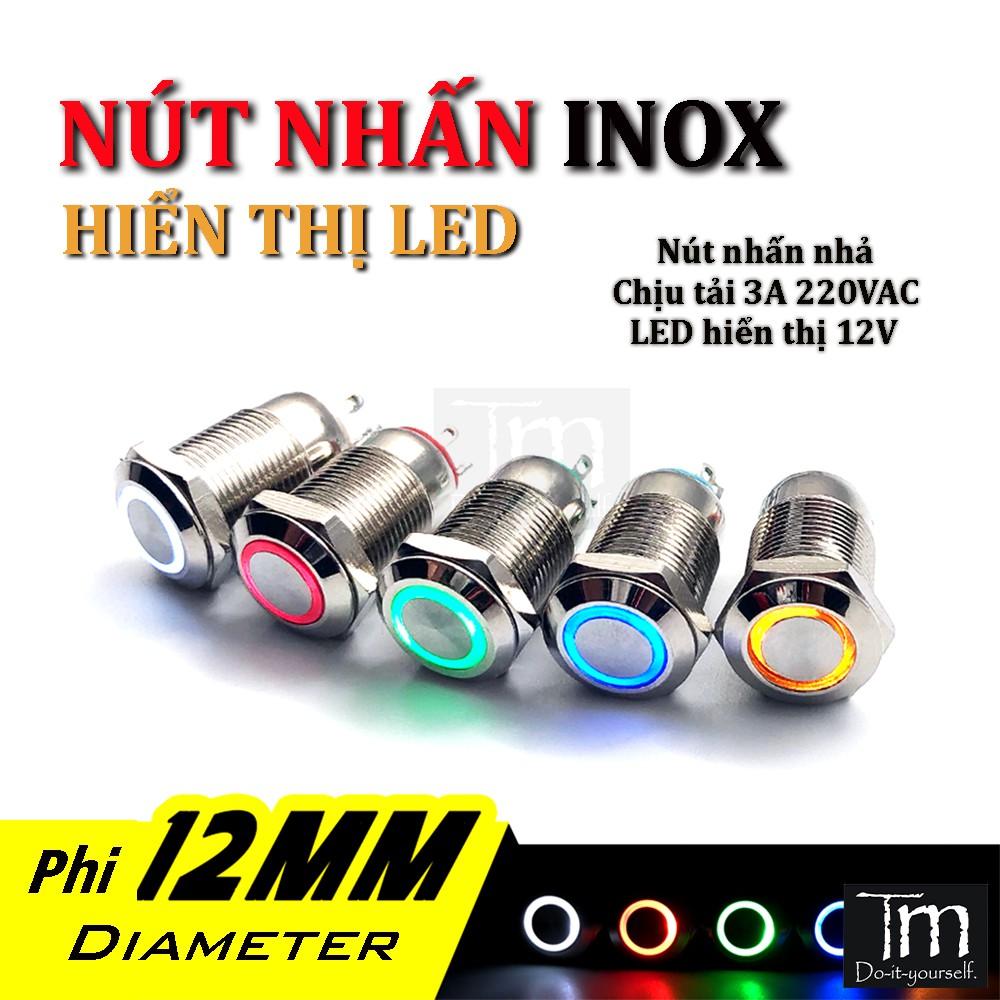 Nút Nhấn Có Đèn Phi 12mm 12V