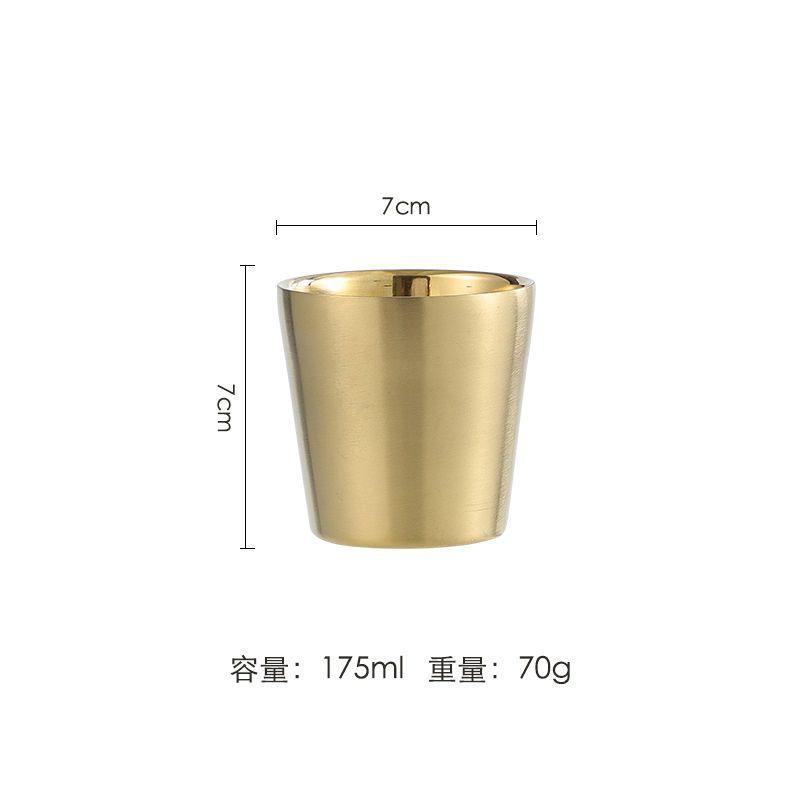 Cốc kim loại phong cách mới nhất Hàn Quốc 304 cốc nước bằng thép không gỉ cốc bia cốc trà hai lớp vàng thịt nướng nhà hàng cốc ăn nóng