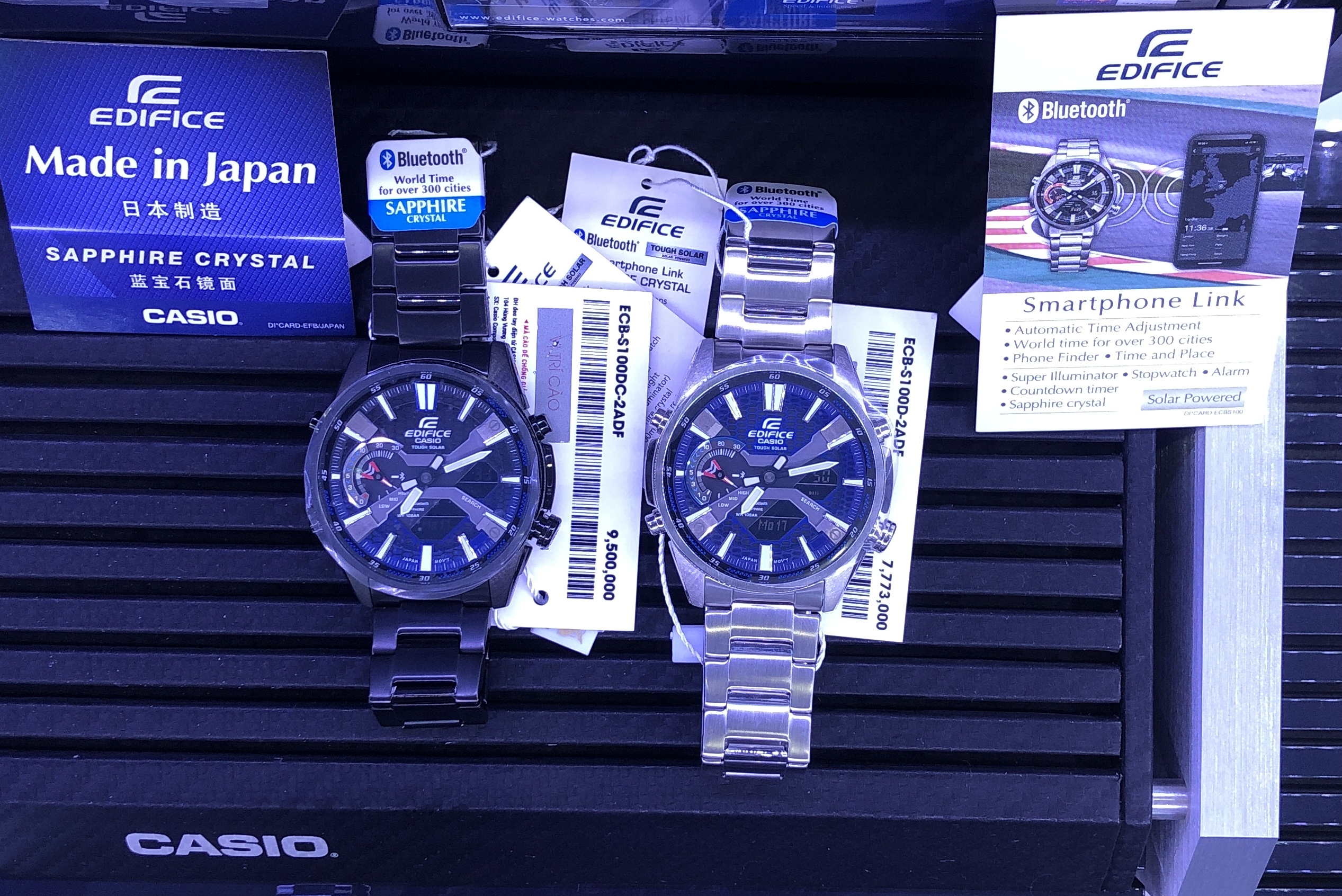 Đồng hồ nam dây thép không gỉ Casio ECB-S100D-2ADF