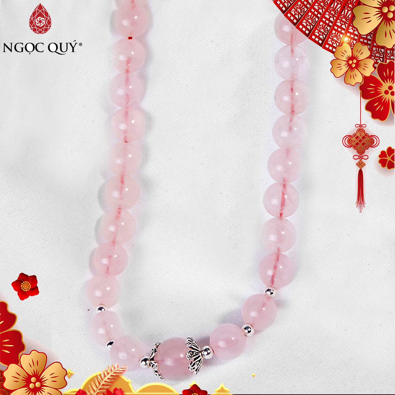 Vòng Cổ Đá Thạch Anh Hồng Ngọc Quý Gemstones