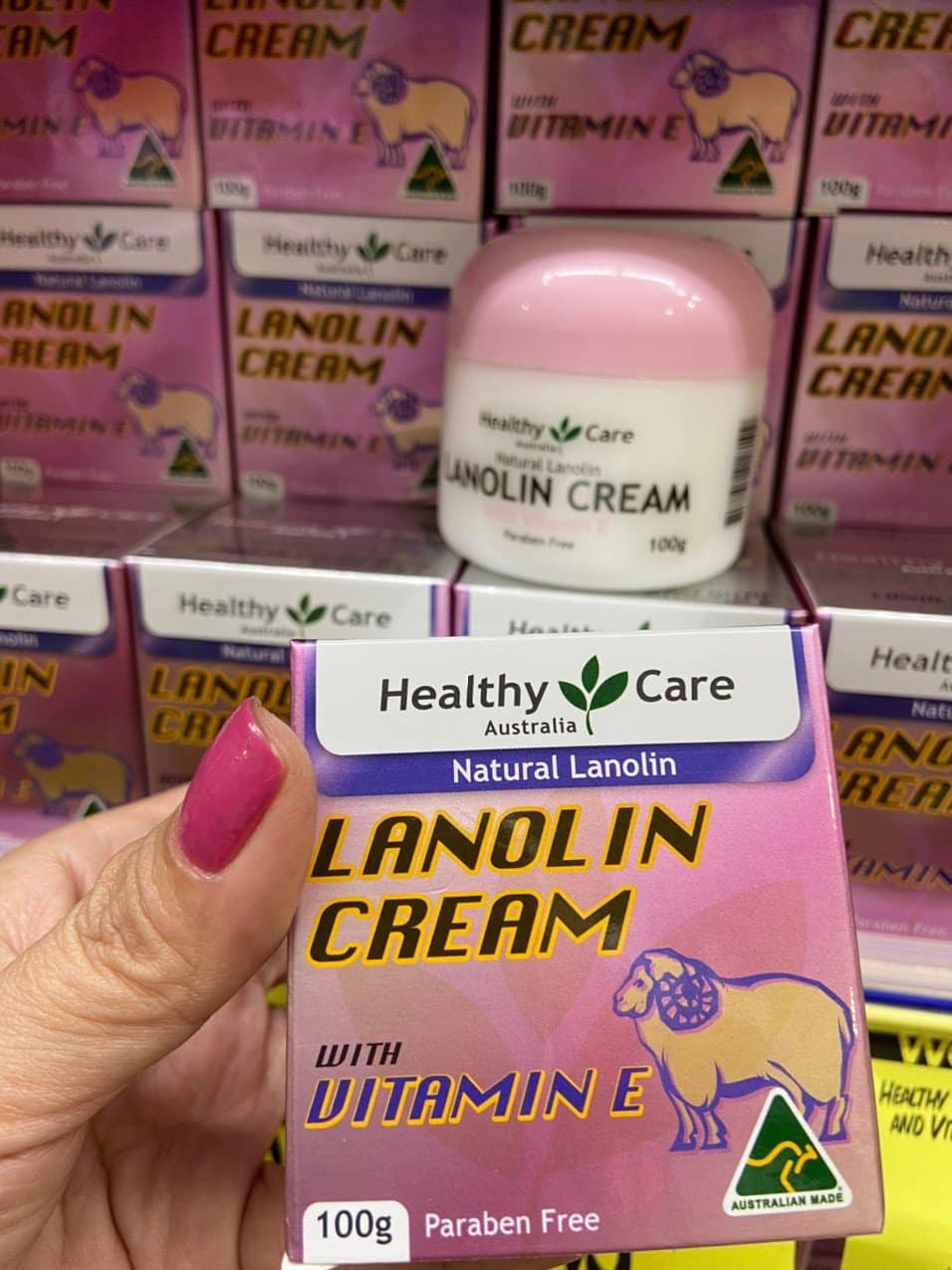 kem dưỡng da Nhau thai cừu Healthy Care LANOLIN CREAM 100g ( KHÔNG XUẤT HÓA ĐƠN ĐỎ )