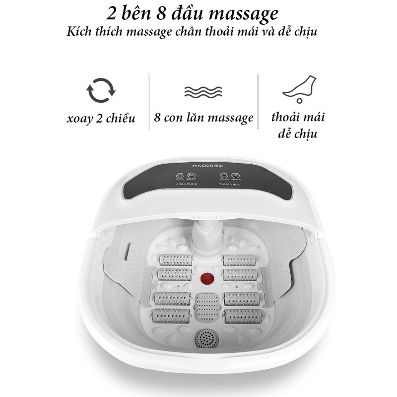 Chậu Ngâm Chân thư giãn Massage K6A Bản Nâng Cấp,Kết hợp điều khiển thông minh, Sử Dụng Hệ Thống Sưởi PTC Thông Minh duy Trì Nhiệt Độ, có thể điều chỉnh từ 35*C - 47*C- Hàng Chính Hãng