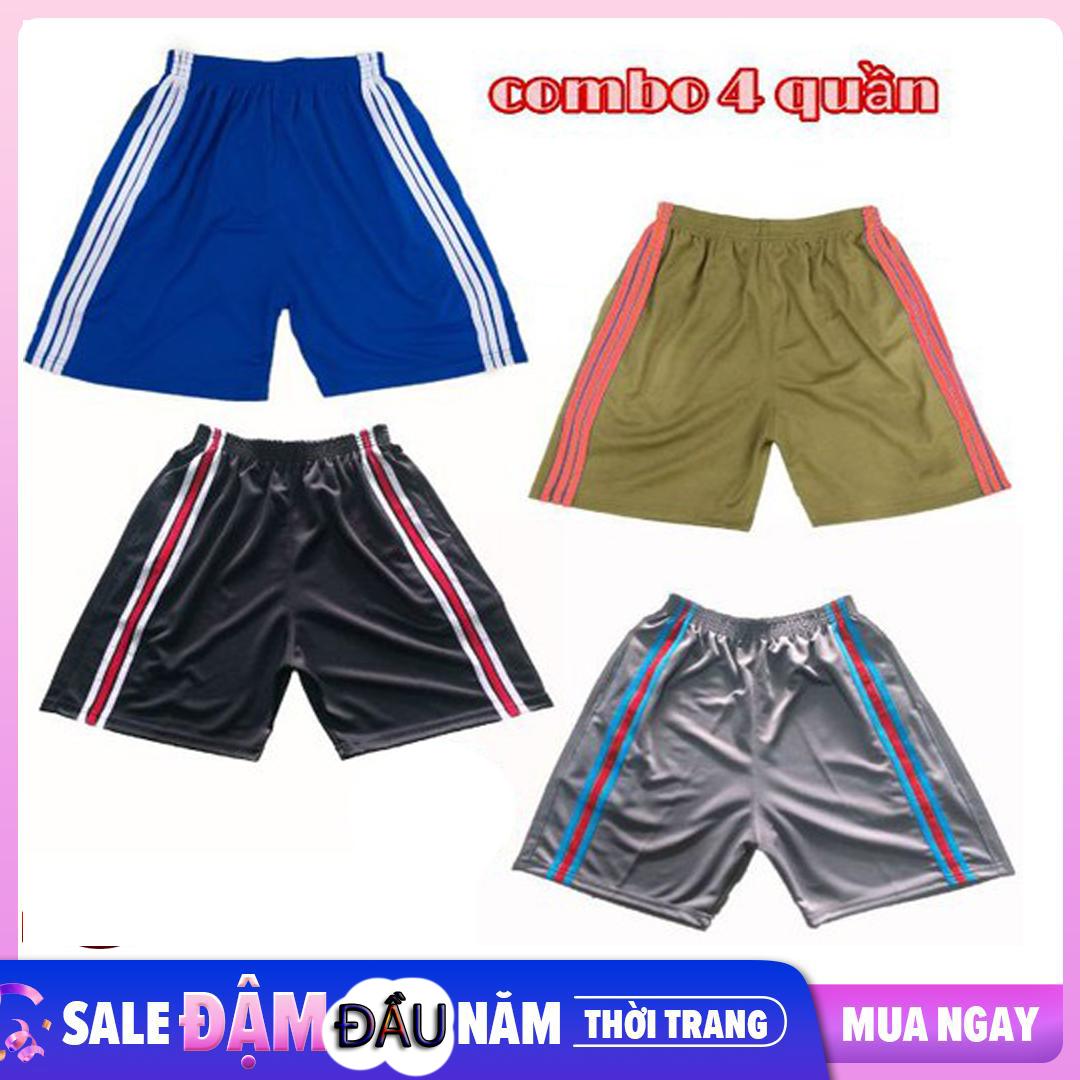 BỘ 4 Quần đùi thể thao nam 3 sọc vải thun siêu bền - CHẤT LIỆU VẢI TỐT