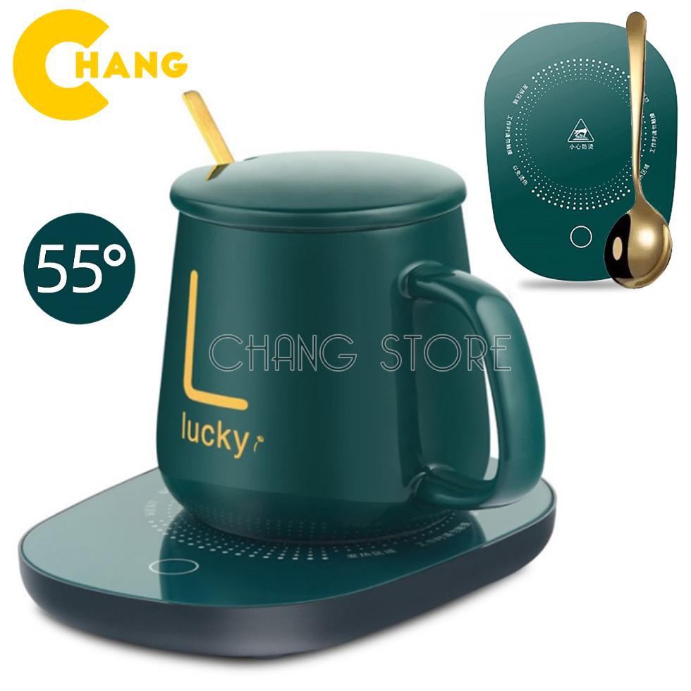 BỘ MÁY HÂM NÓNG SỮA ĐỒ UỐNG TIỆN LỢI KÈM CỐC SỨ LUCKY