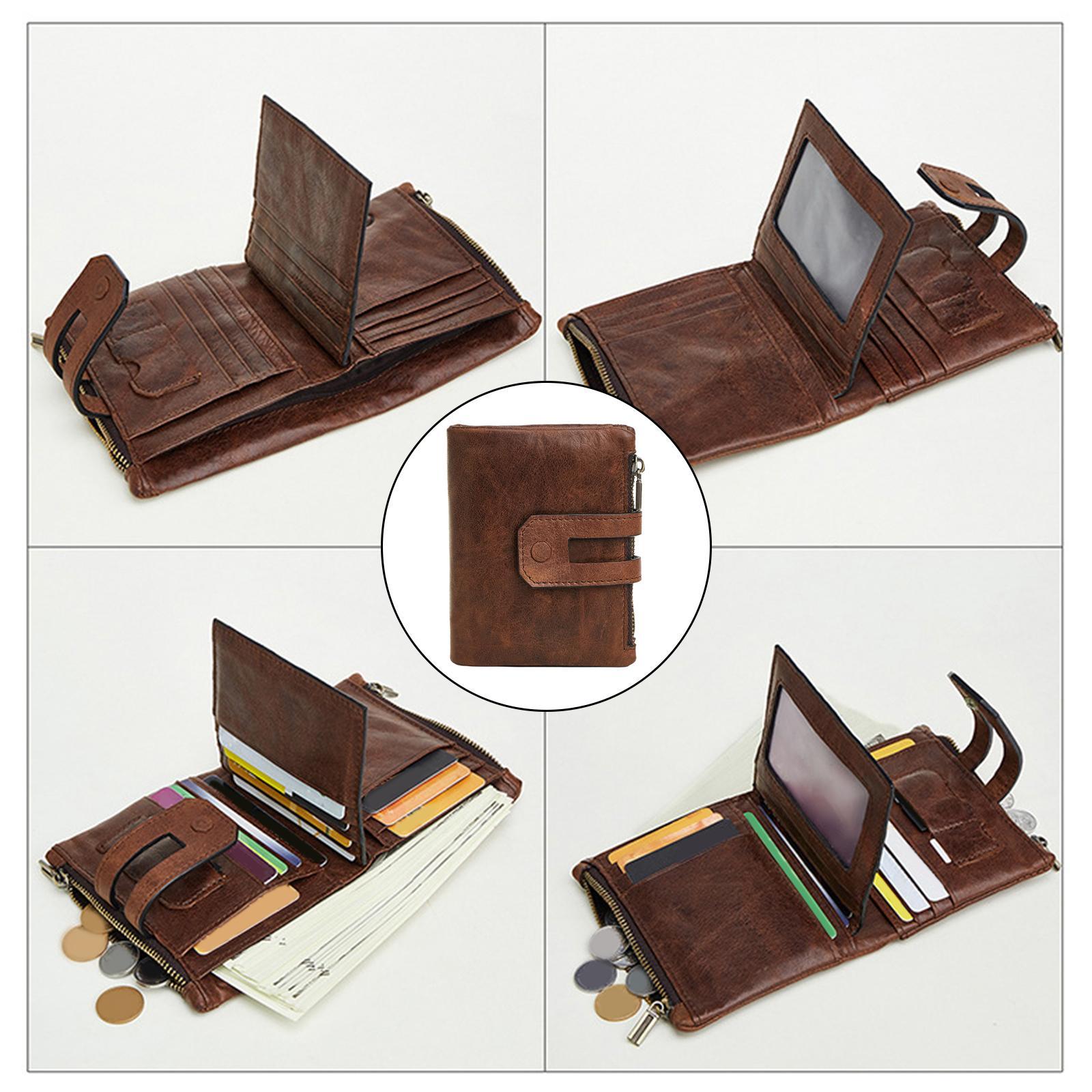 Soft RFID Blocking Women Men Wallet ,with Snap Zip ,Multi Card Case ,Cowhide Bifold Credit Card Holder ,Coin Pocket