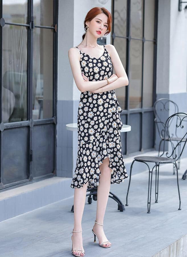 ĐẦM HOA CÚC ĐUÔI CÁ HAI DÂY