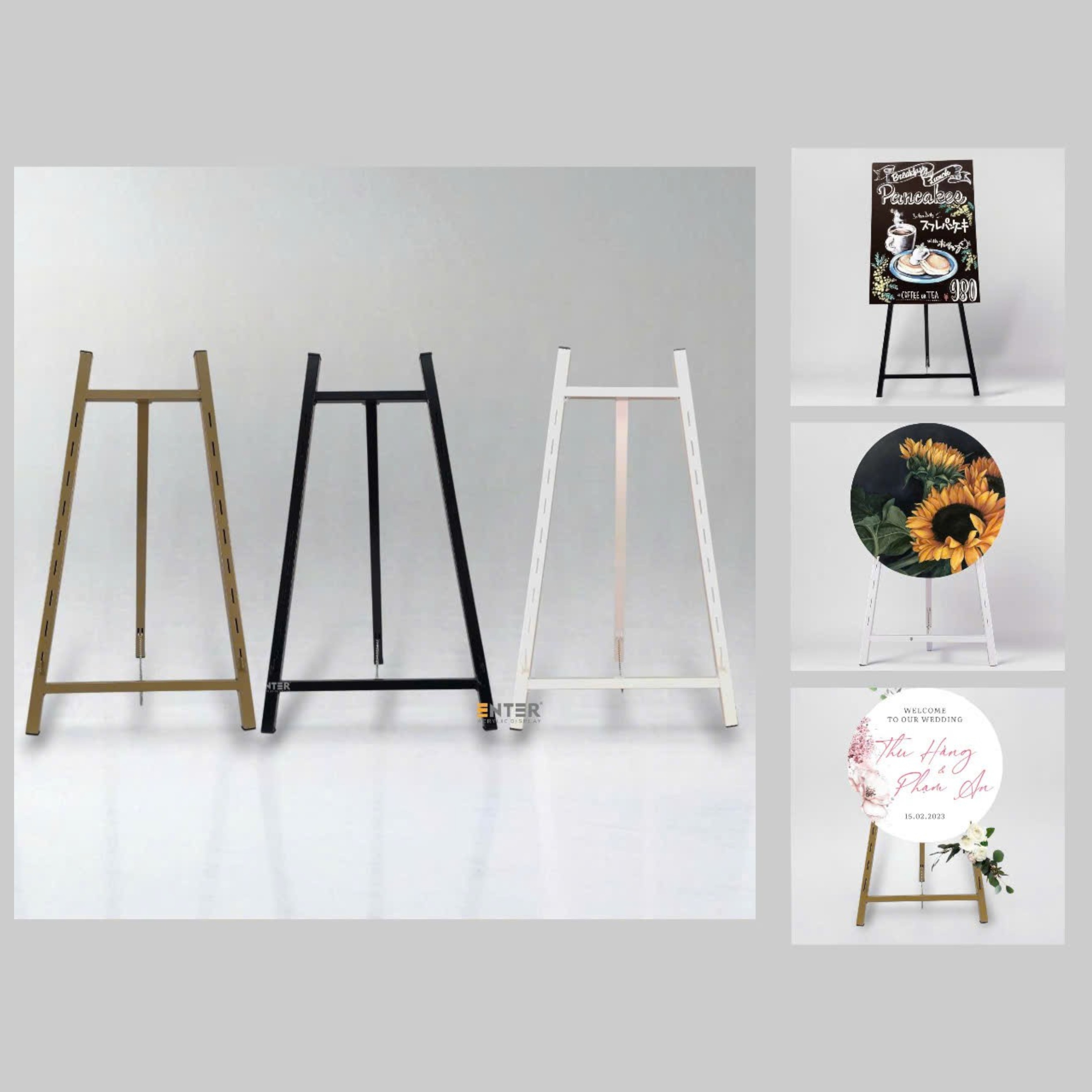 Khung vẽ - giá đỡ tranh Enter GV060 60cm đen / trắng / vàng