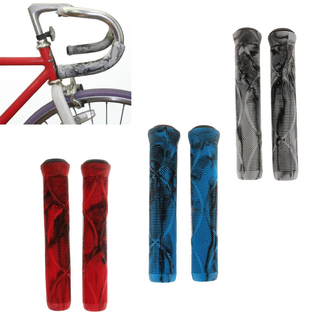 2xBike Grips MTB BMX Non-slip Cycling Handlebar Lock on Grip 1Pair blue-black