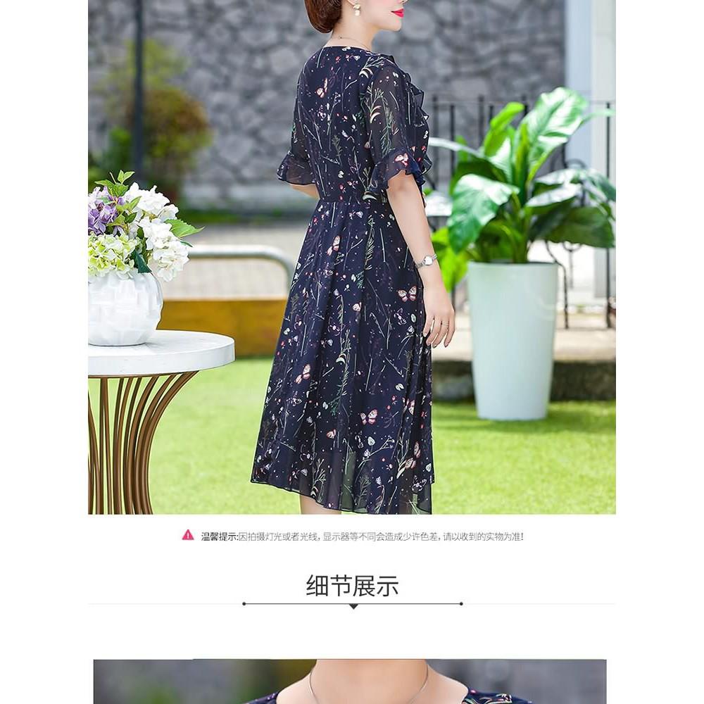 Đầm Hoa Trung Niên Che Bụng Cho Mẹ VH52 - Hàng Quảng Châu Cao Cấp