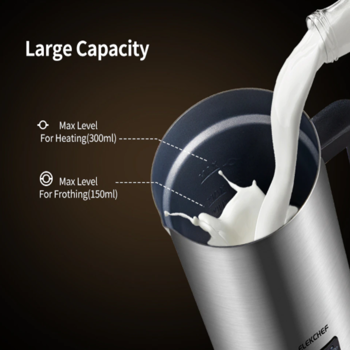 Máy tạo bọt sữa chuyên nghiệp 4 trong 1 Elekchef MF500 có 4 Chức năng cài sẵn - HÀNG NHẬP KHẨU