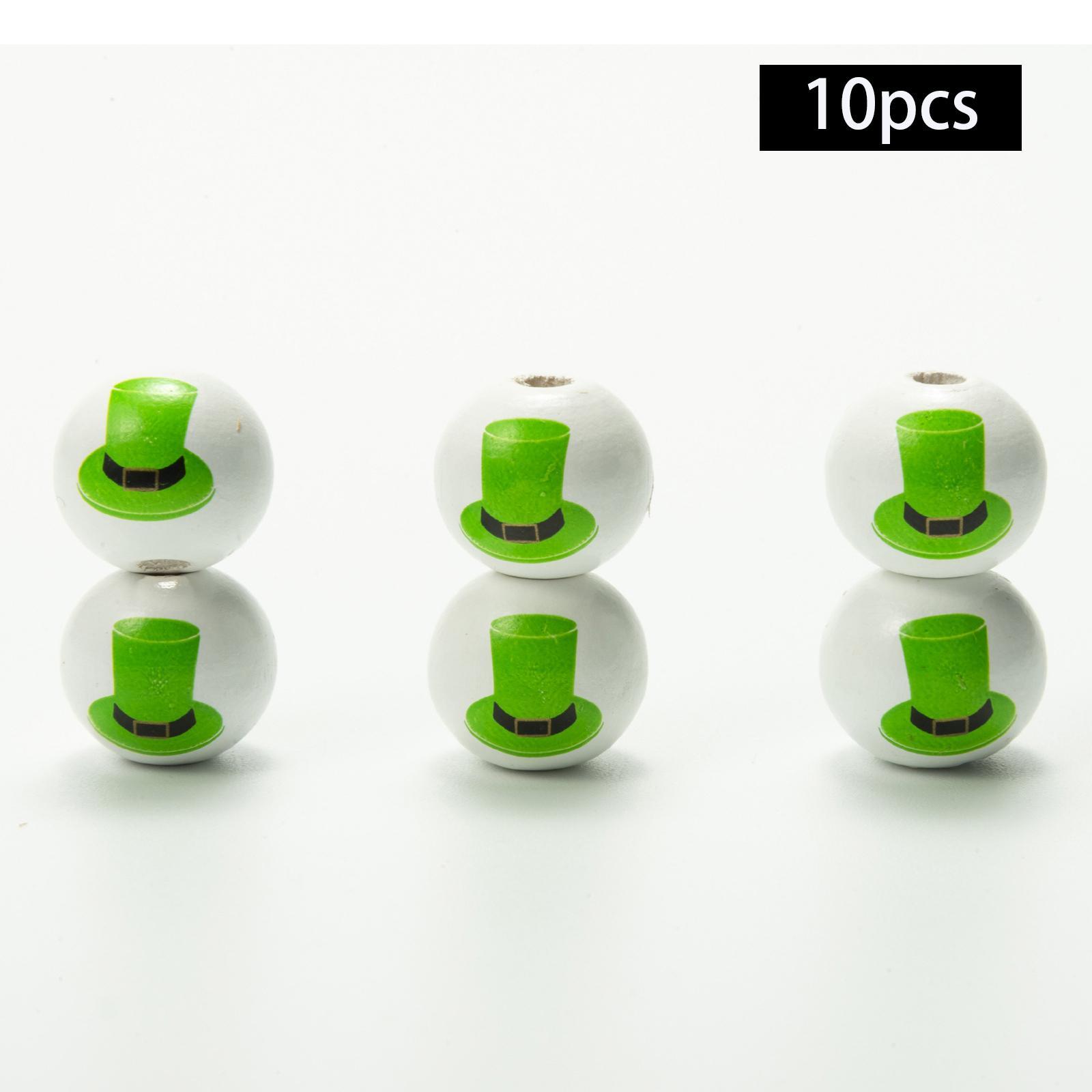 10Pcs ’S Day Wooden Beads smooth Polished for Handicrafts