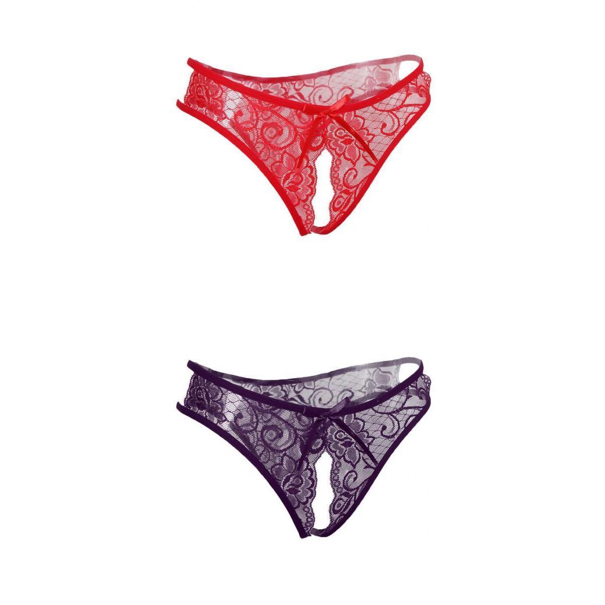 2 Pcs Womens  Open  Low    Panties Lingerie