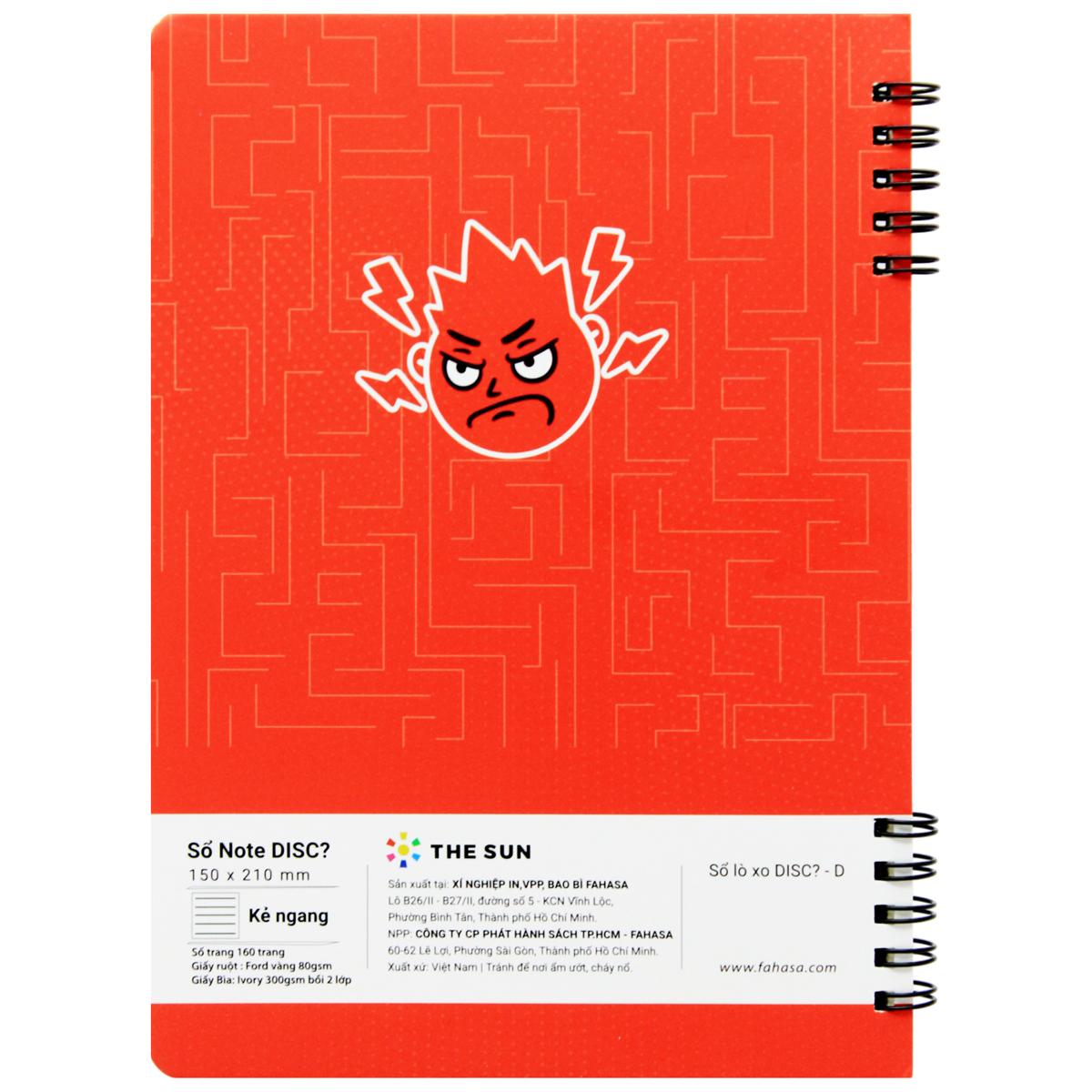 Sổ Lò Xo Note DISC? A5 - Kẻ Ngang - 160 Trang 80gsm - The Sun - D
