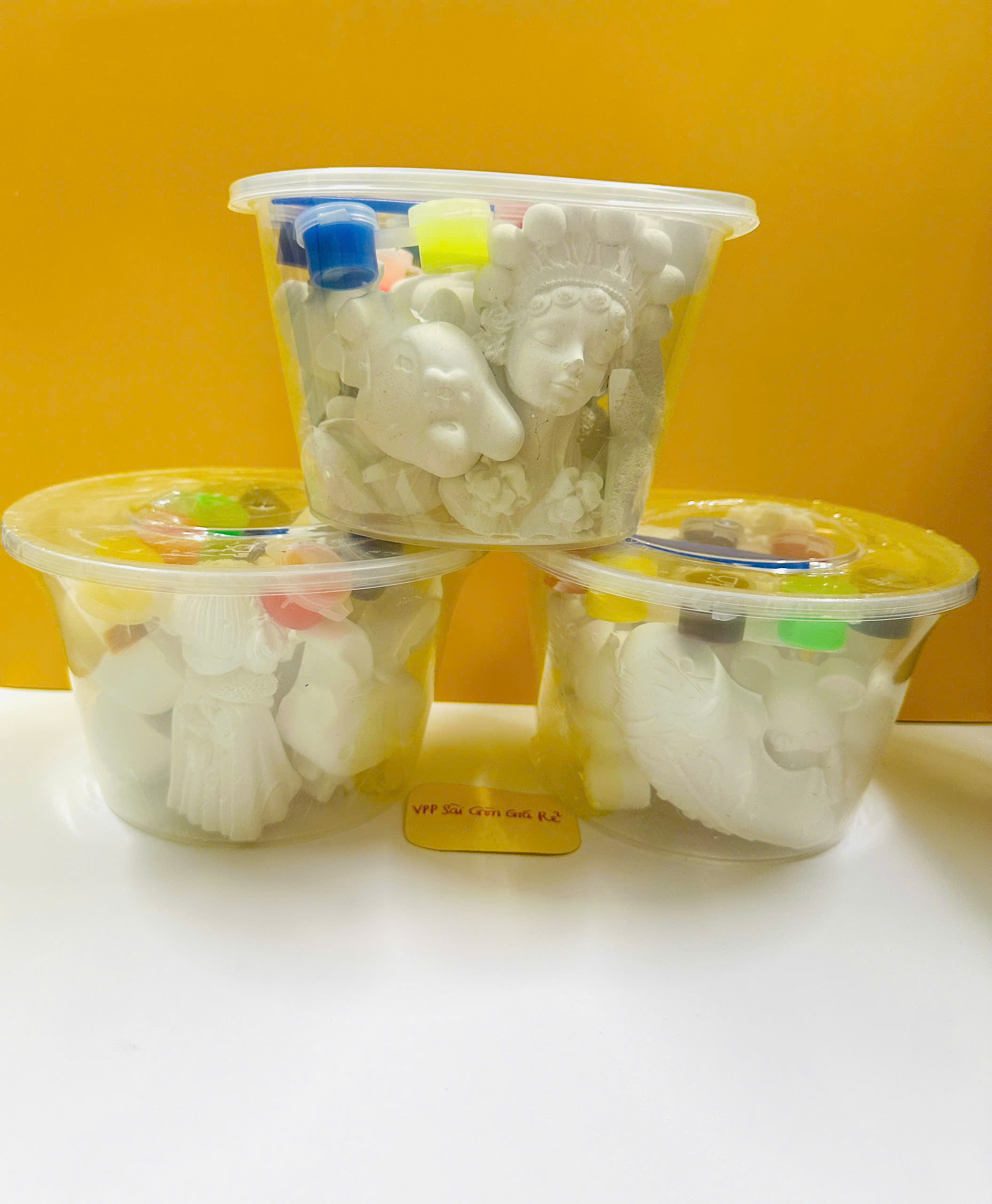 Sét Tô Tượng Thạch Cao Hộp 10 Con Nhiều Hình Dễ Thương Cho Bé Đã Bao Gồm Cọ Và Màu Nước, An Toàn Khi Sử Dụng