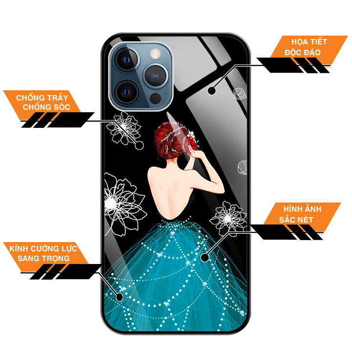 Ốp Lưng Kính Cường Lực Cho Điện Thoại IPHONE 12 PRO MAX - 0105 GIRL04 - Hàng Chính Hãng