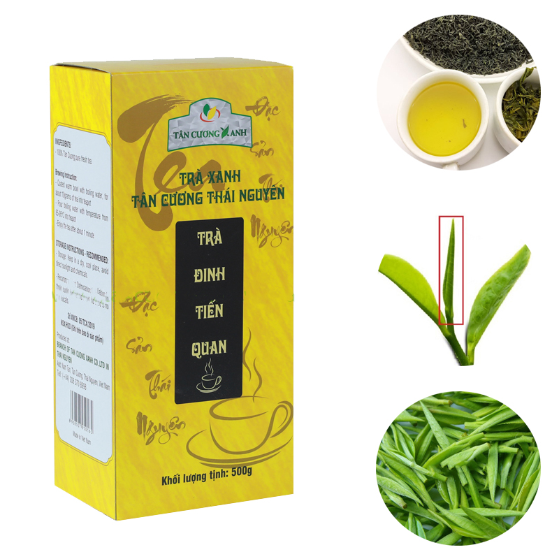 Hộp Trà Đinh Tiến Quan Trà xanh Tân Cương (500 g/hộp)