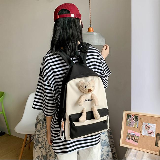 Balo ulzzang đi học, balo gấu dễ thương