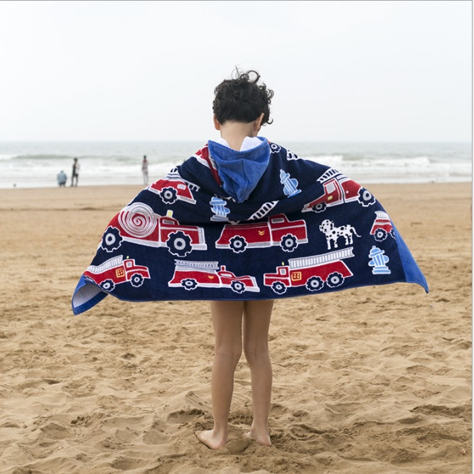 Khăn choàng tắm - Xe cứu hỏa - KCT008