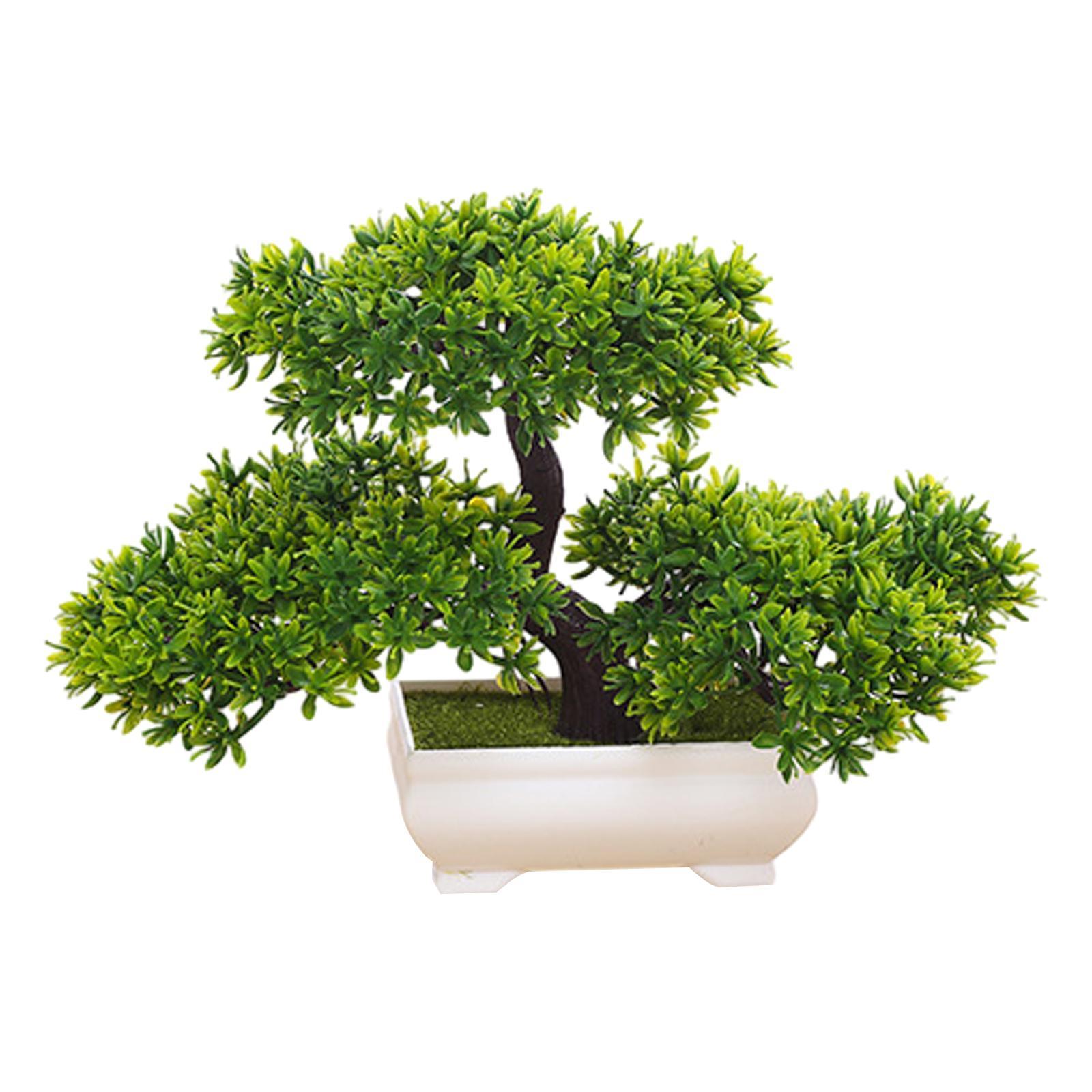 Artificial Bonsai Tree Desk Potted Tree for Living Room Shelf Fireplace