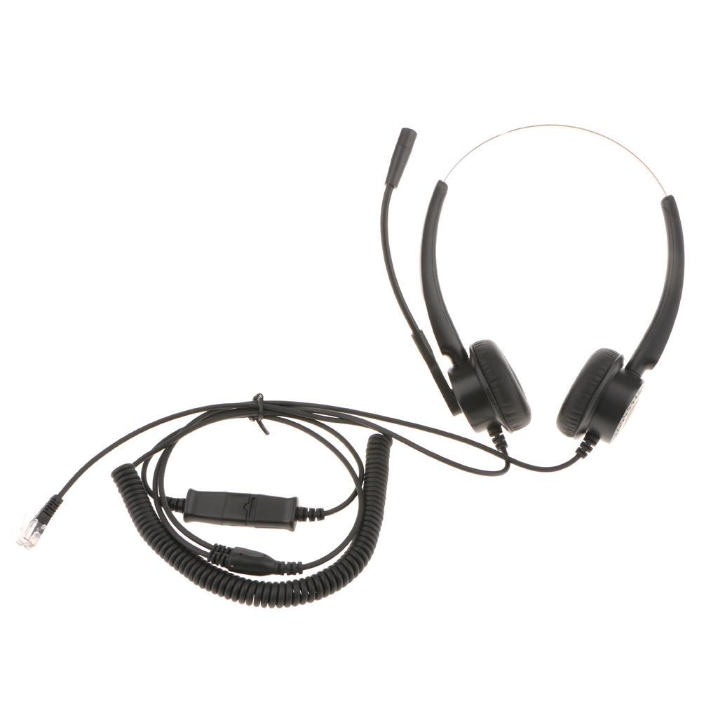 Office Call Center Headset W/Mic Noise-Canceling Headphone Headset RJ9 Plug