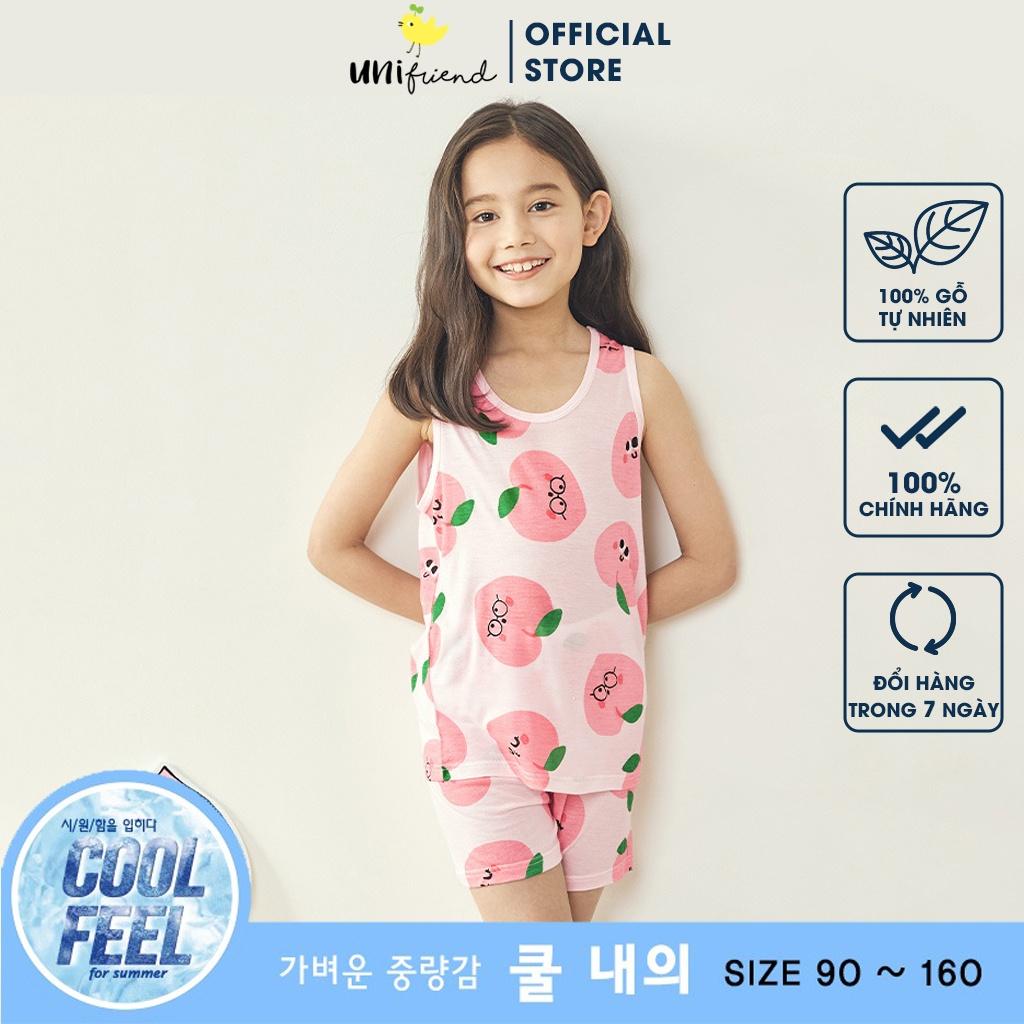 Đồ bộ ba lỗ mặc nhà Cool Feel mịn siêu mỏng mát cho bé gái U4022 - Unifriend Hàn Quốc, Cotton Organic