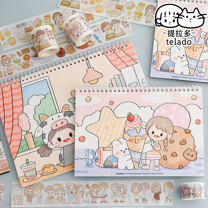 Sổ chiết washi tape size A5, B5, A4 dùng để lưu trữ stickers / washi tape tiện lợi