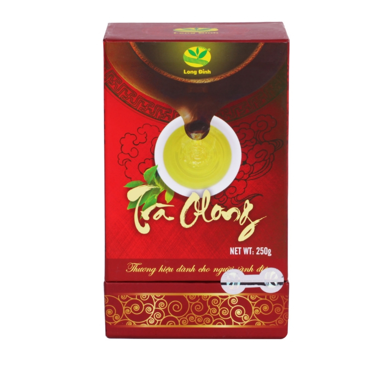 Trà Ô long Kim Tuyên Long Đỉnh (Hộp vuông đỏ 250 gram)