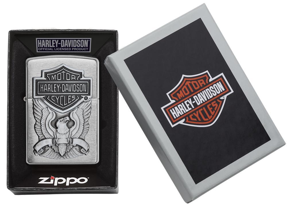 Bật Lửa Zippo Made in the USA Emblem Brushed Chrome 200HD.H284