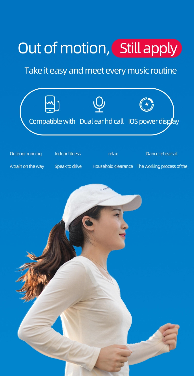 Tai Nghe Bluetooth 5.0 WGW A6S - Chống Nước - Chống ồn - Tích Hợp Micro - Tự Động Kết Nối - Nhỏ gọn - Âm Thanh 8.0 HD - Tương Thích Cao Cho Tất Cả Điện Thoại - CHÍNH HÃNG