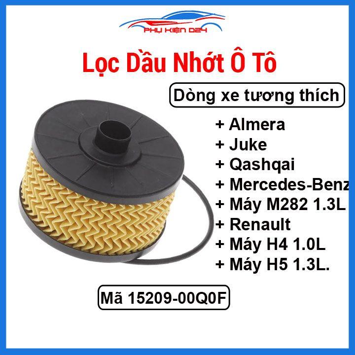 Lọc dầu nhớt xe Nissan Almera, Juke, Qashqai, Mercedes-Benz M282 1.3L, Renault H4 1.0L H5 1.3L. Mã 15209-00Q0F