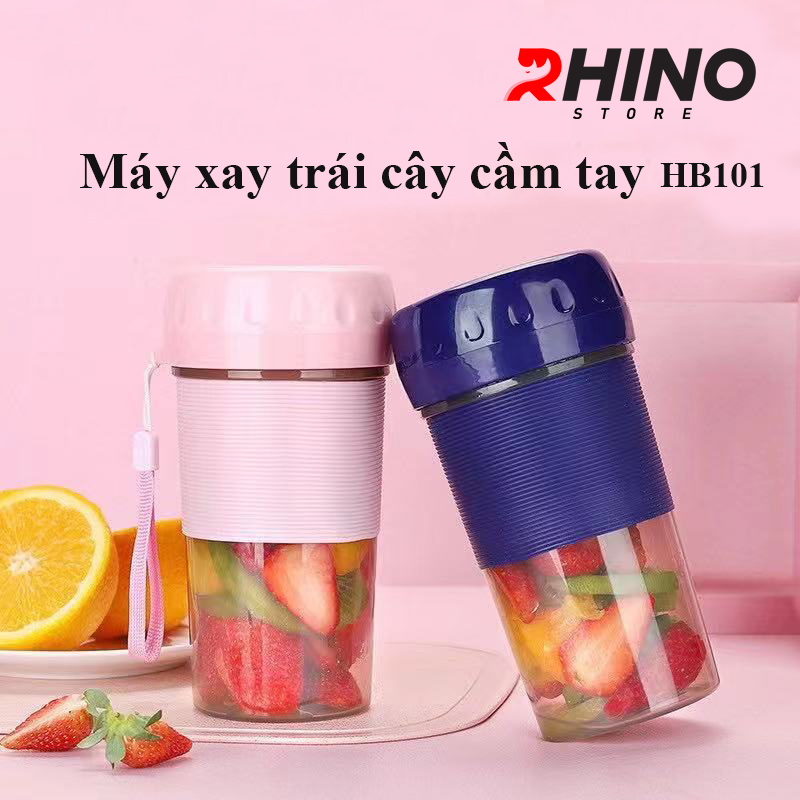 Máy xay sinh tố hoa quả cầm tay Rhino HB101 300ml - Hàng chính hãng