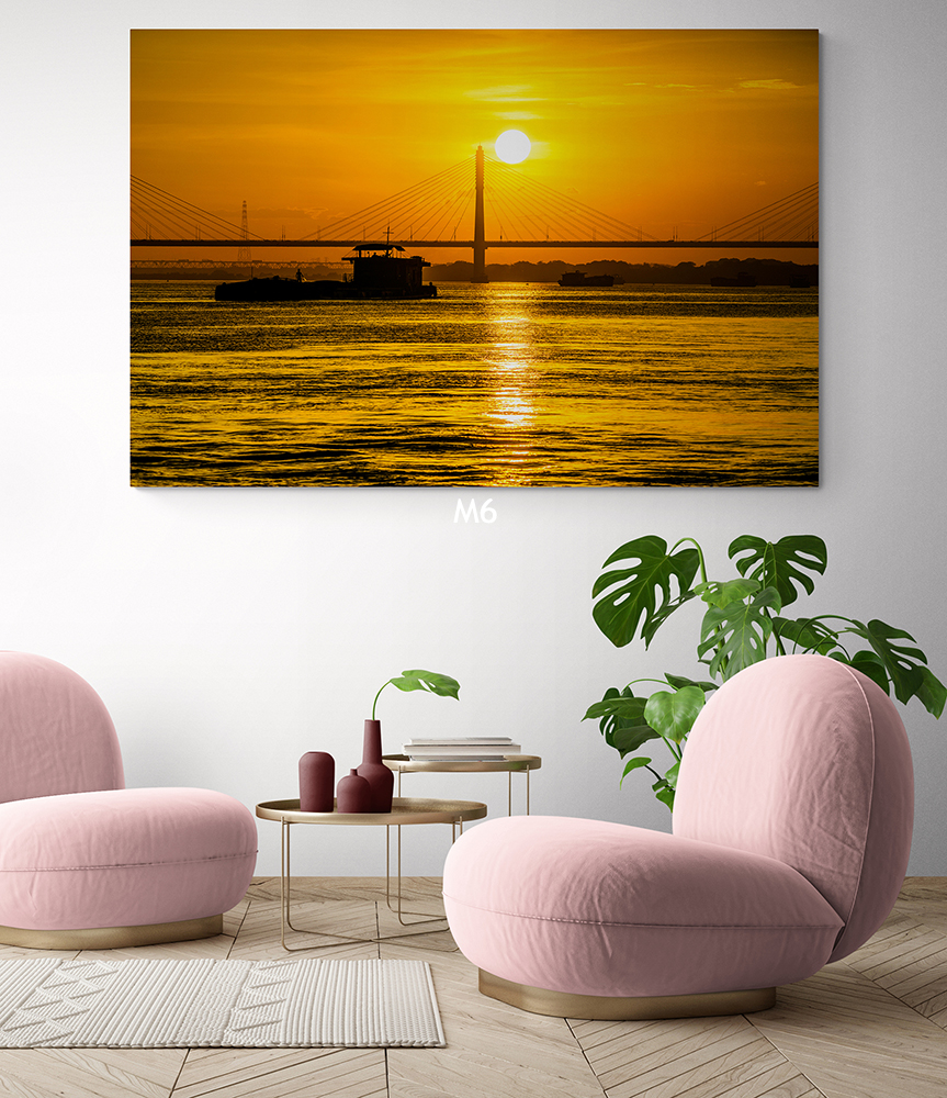 Tranh Treo Tường Canvas Trang Trí Decor Nghệ Thuật - Phong Cảnh Ruộng Bậc Thang Việt Nam Mùa Lúa Chín Vàng - Công Nghệ In UV Nhật Bản - Màu Sắc Đẹp Rõ Nét