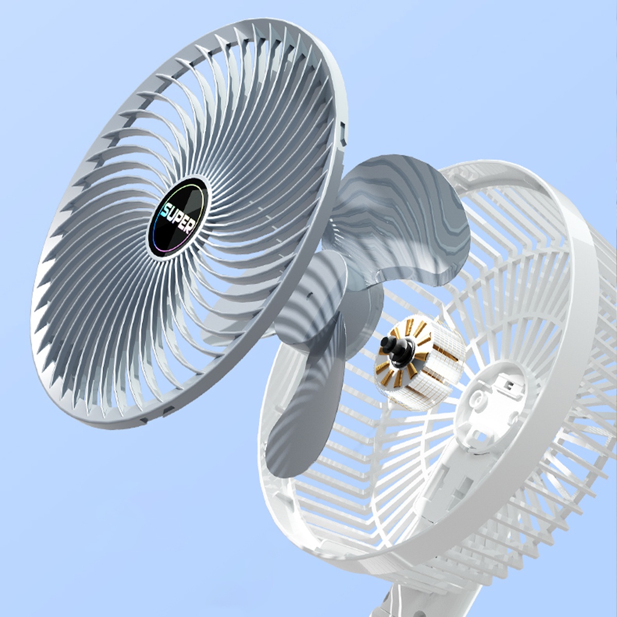 QUẠT MINI CẦM TAY, CÓ ĐẾ KẸP ĐỂ BÀN THÁO LẮP TIỆN DỤNG NHIỀU CHẾ ĐỘ ĐA NĂNG 4 IN 1 - HÀNG NHẬP KHẨU