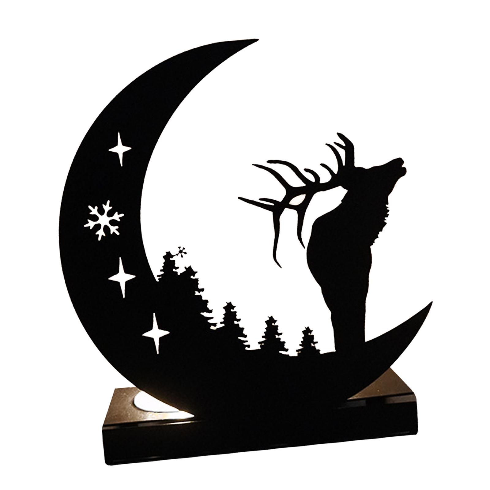 Metal Candle Holder Moon Candle Stand for New Year Living Room Party