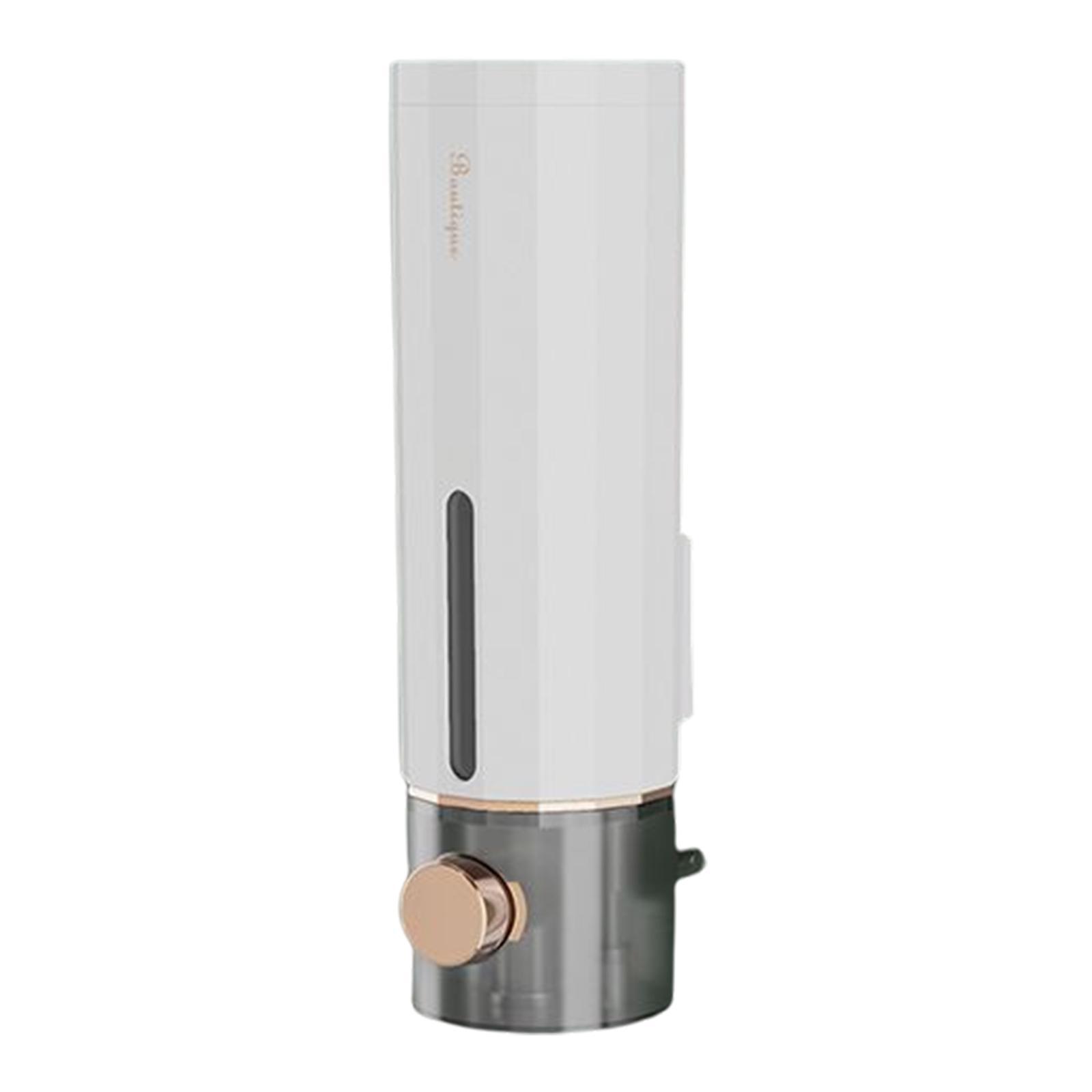 Wall Mounted Manual Soap Dispenser, No Drilling Shampoo Gel Soap Dispenser Liquid Containers for Home Office Kitchen
