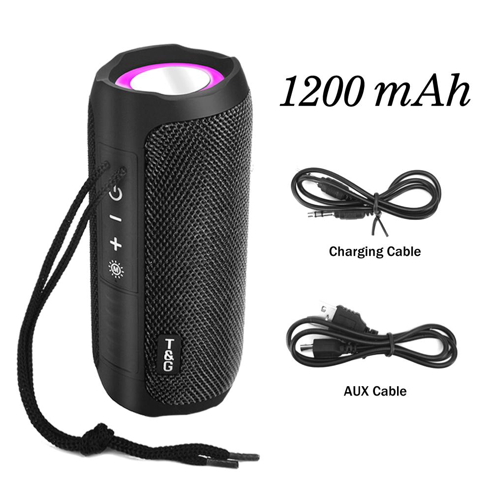 Loa không dây loa bluetooth tg227 đã dẫn 1200mah không thấm nước bass bass bass boombox aux usb mini máy nghe nhạc loa màu