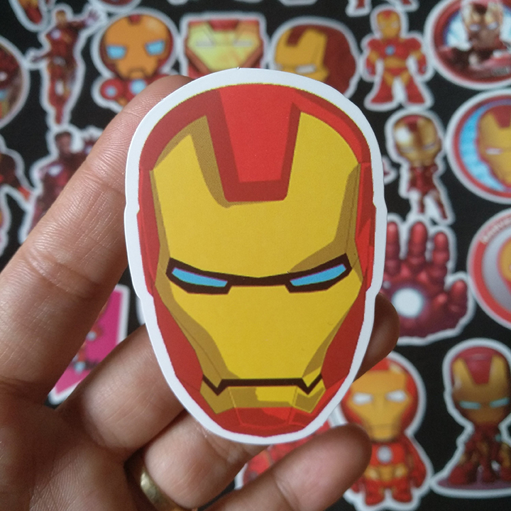 Bộ Sticker dán cao cấp chủ đề IRON MAN - NGƯỜI SẮT - Dùng dán Xe, dán mũ bảo hiểm, dán Laptop