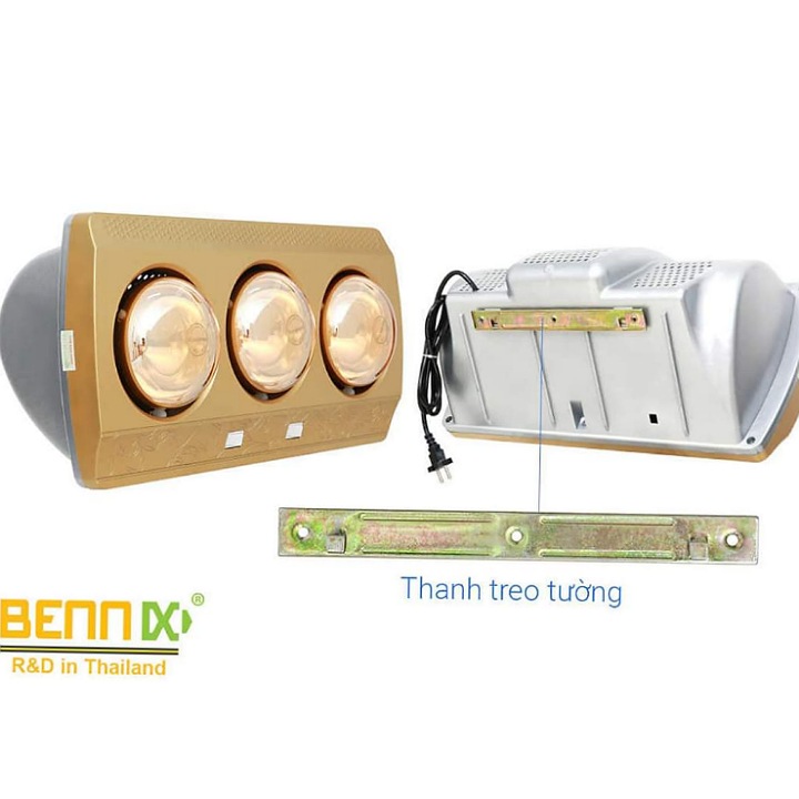 Đèn sưởi nhà tắm Bennix 3 bóng BN-3BG - Hàng chính hãng bảo hành 3 năm