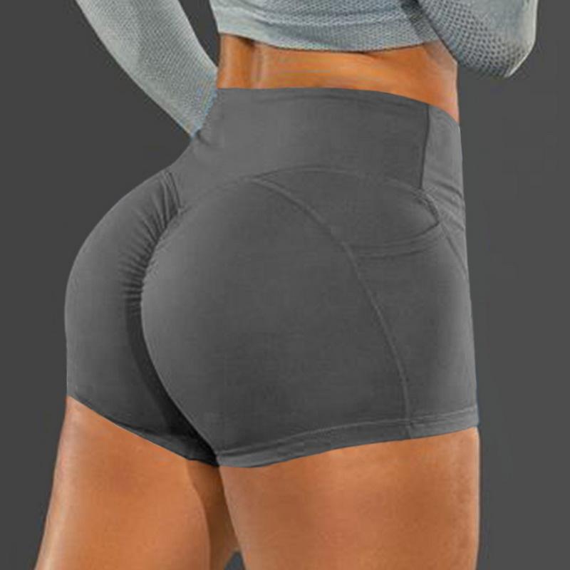 Tập Yoga Quần Short Thể Thao Nữ Cao Cấp Co Giãn Liền Mạch Thể Dục Quần Legging Đẩy Lên Huấn Luyện Chạy Bộ Thể Dục Tập Luyện Quần Short Color: Black Size: XL