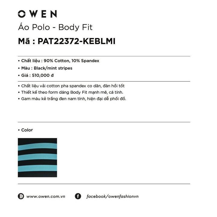 OWEN - Áo polo nam Owen màu xanh sọc ngang 22372- Áo thun ngắn tay có cổ nam