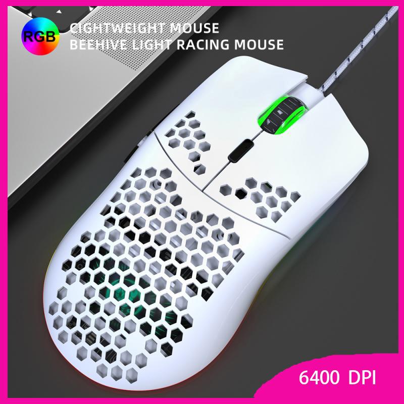 J900 Có Thể Lập Trình USB Chuột Chơi Game Có Dây RGB Game Thủ KOK Với 6 Có Thể Điều Chỉnh 6400DPI Tổ Ong Rỗng Công Thái Học Dành Cho Game Thủ Máy Tính