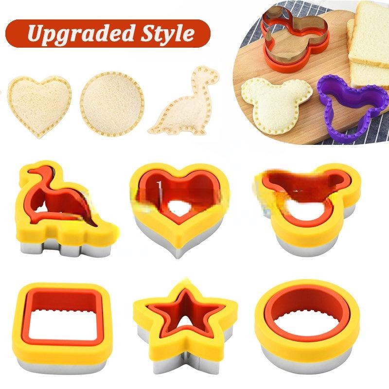 Khuôn Cắt Bánh Mì Sandwich Hình Khủng Long, Ngôi Sao, Trái Tim Bằng Thép Không Gỉ
