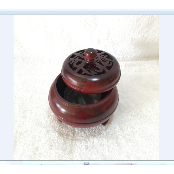 LƯ ĐỐT TRẦM HƯƠNG BẰNG GỖ HƯƠNG CHUẨN 100% SIZE 13CM