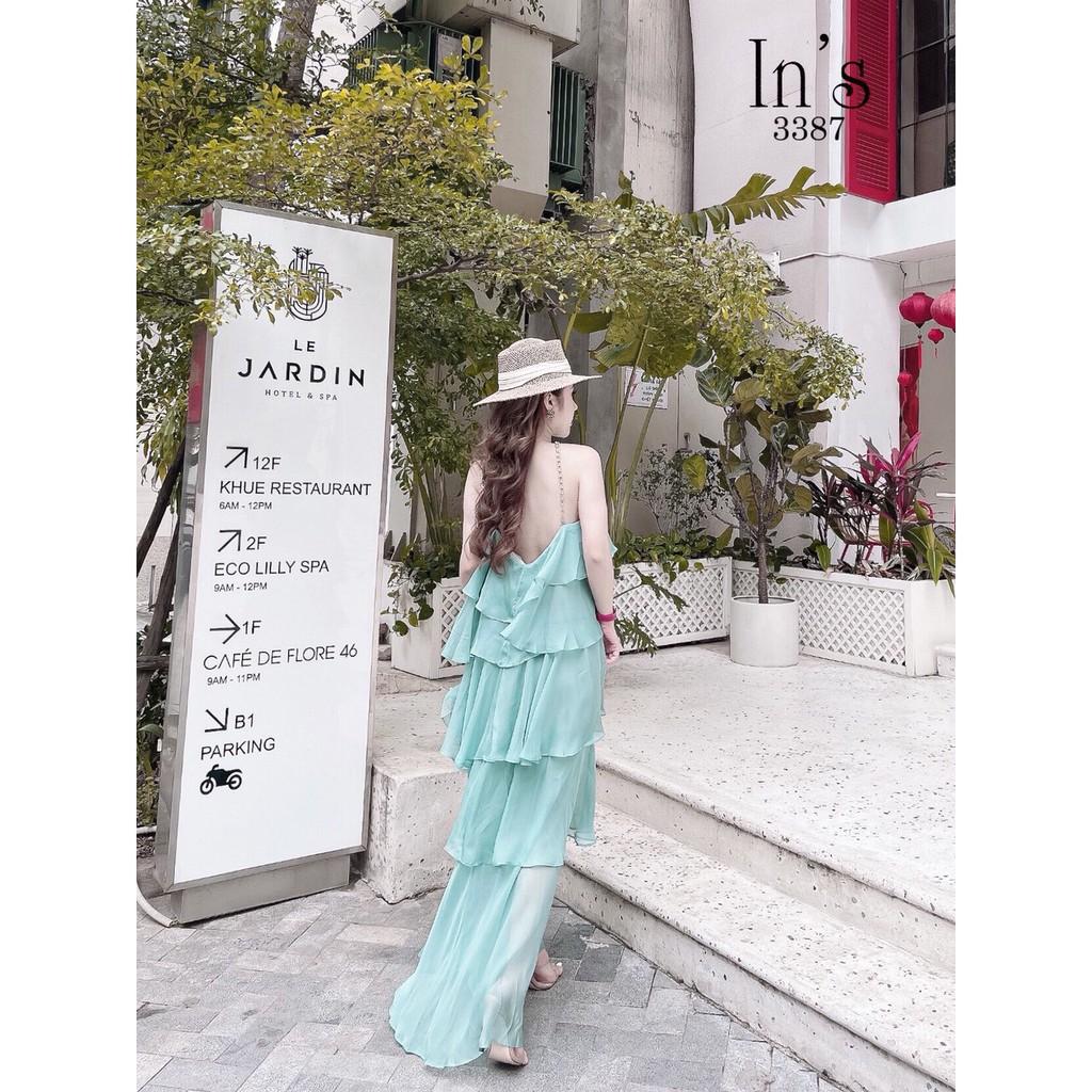 VÁY THIẾT KẾ VOAN YẾM MAXI PHỐI XÍCH