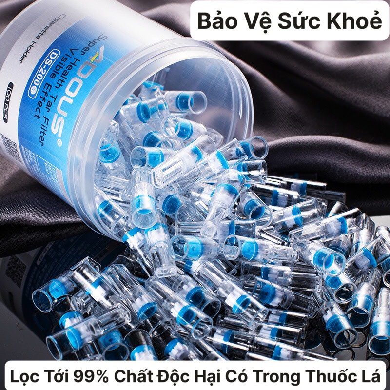 Hộp 100 Đầu Lọc Khói Giảm Độc Tố Khi Hút Thuốc